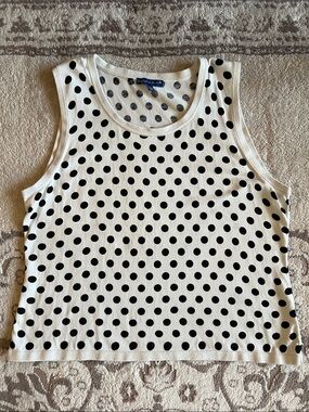 Talbots Black Polka Dot Sleeveless Tank